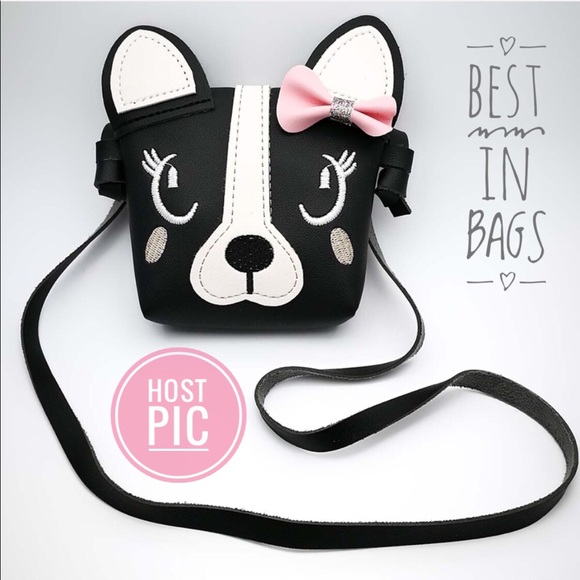 Ella & Elly Handbags - Black & White French Bulldog Crossbody Bag